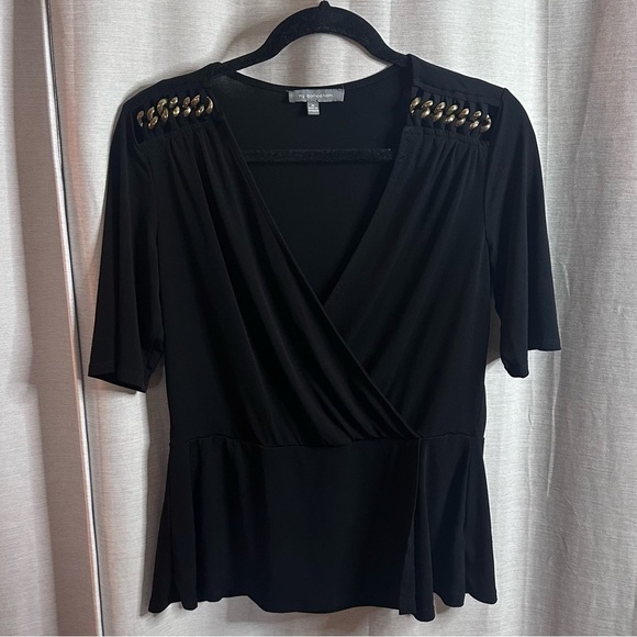 NY COLLECTION BLACK BLOUSE - Picture 1 of 3